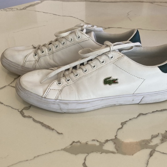 Lacoste white leather trainers, Men's Size 10 - Picture 3 of 11